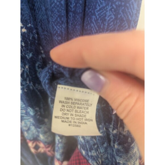 Blue Floral Boho Maxi Dress Biba Size 32 - Picture 7 of 7